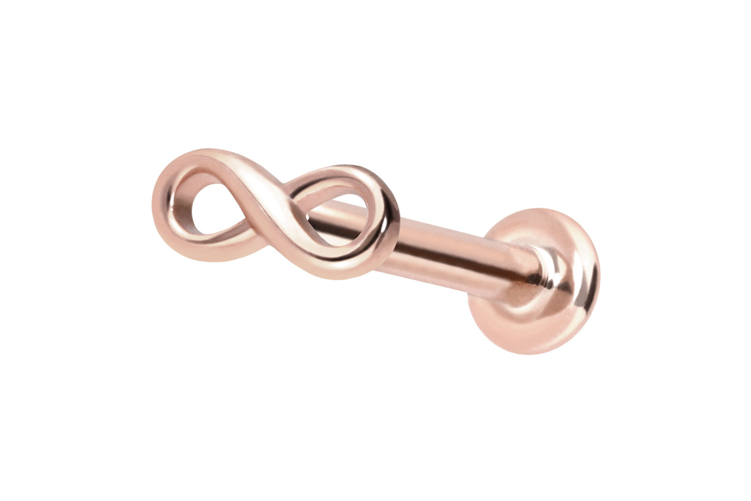 14 Karat Gold Labret Piercing mit Push Fit UNENDLICHKEIT